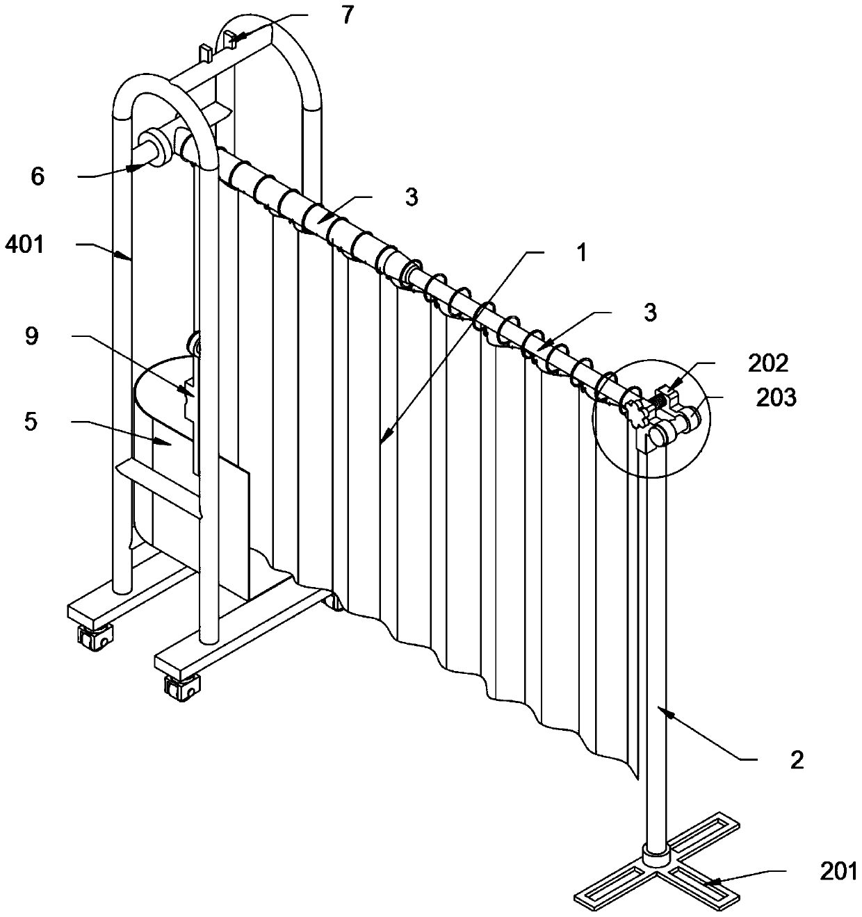 An isolation screen for hospital inspection