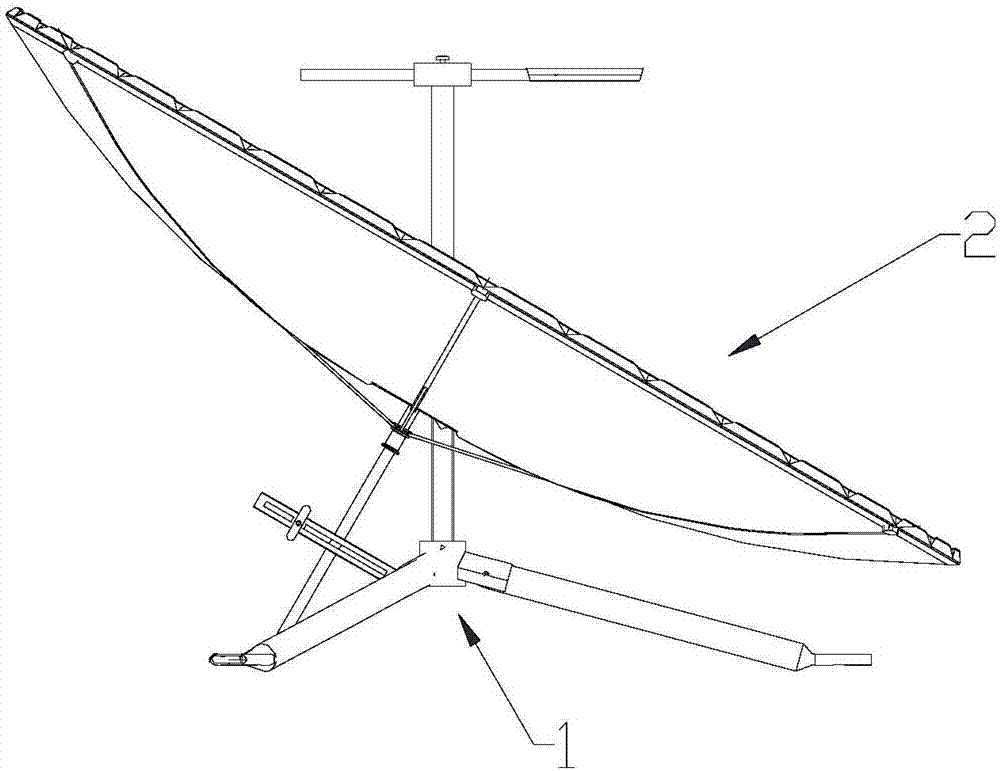 Unfolding and folding type solar cooker made from flexible reflective film