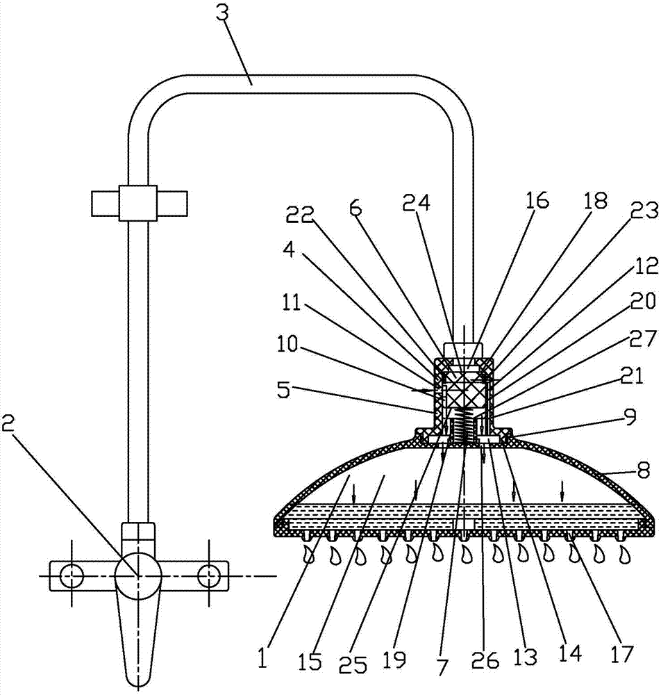 Using method of automatic-control domestic shower head