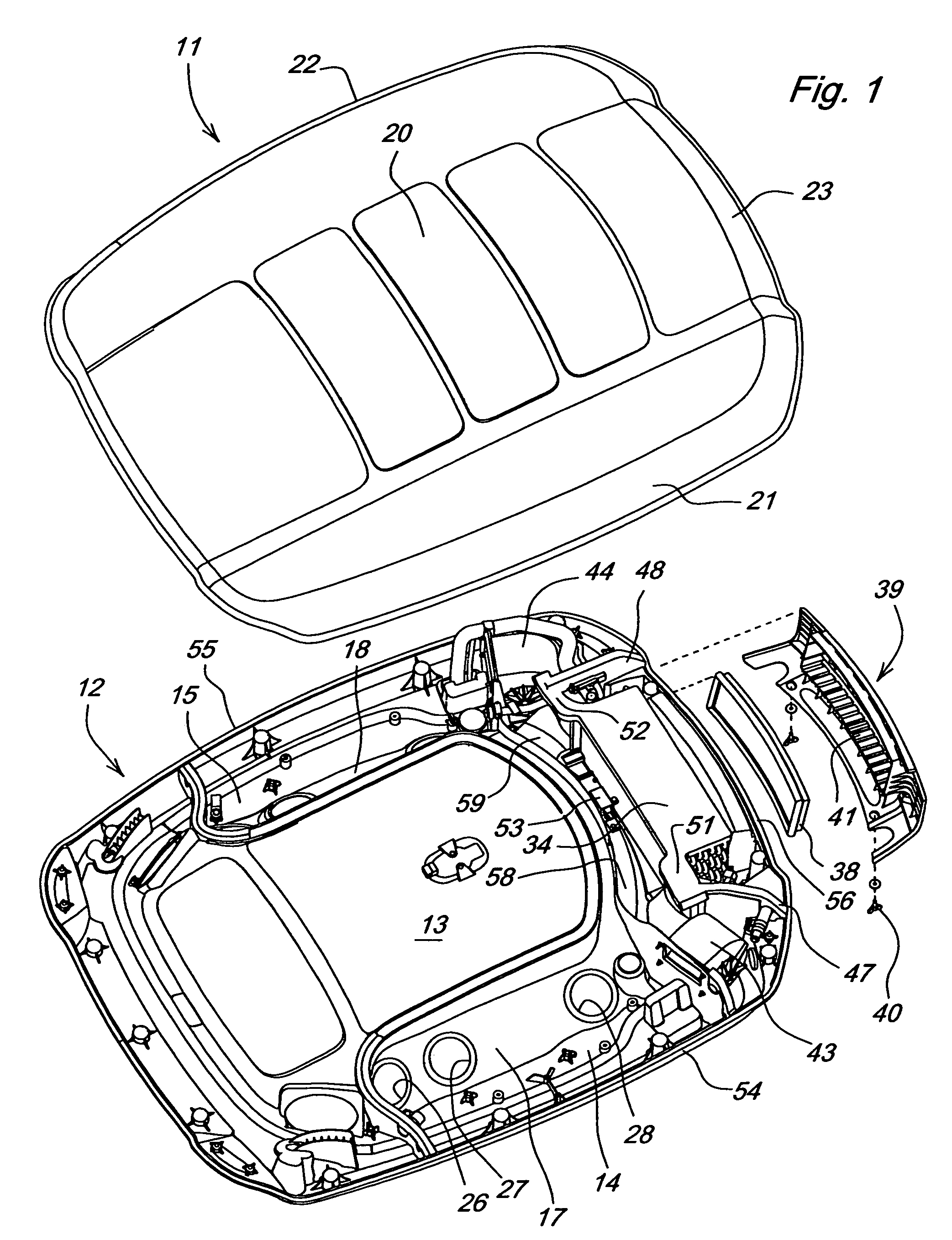 Tractor cab roof with integral HVAC air ducts