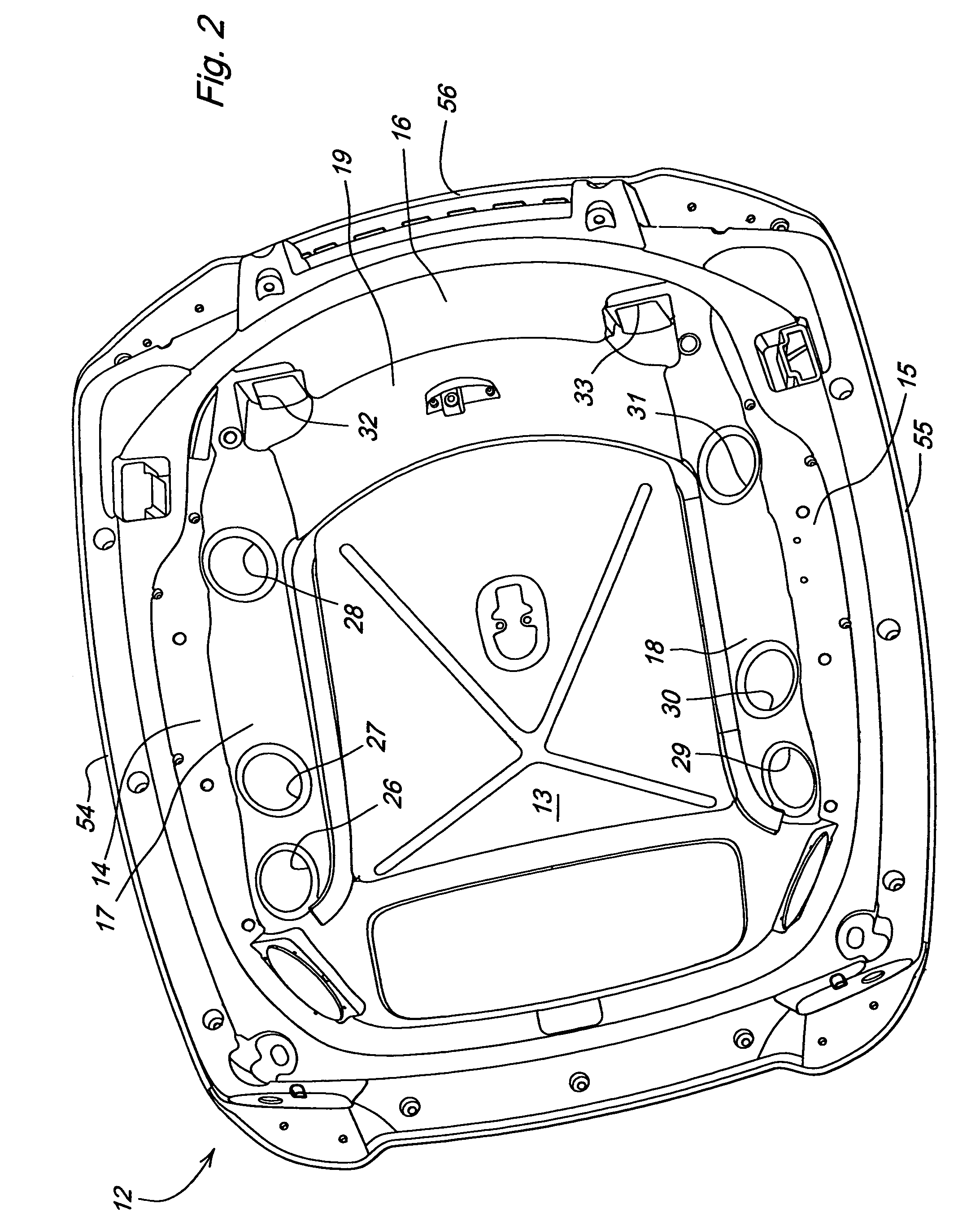 Tractor cab roof with integral HVAC air ducts