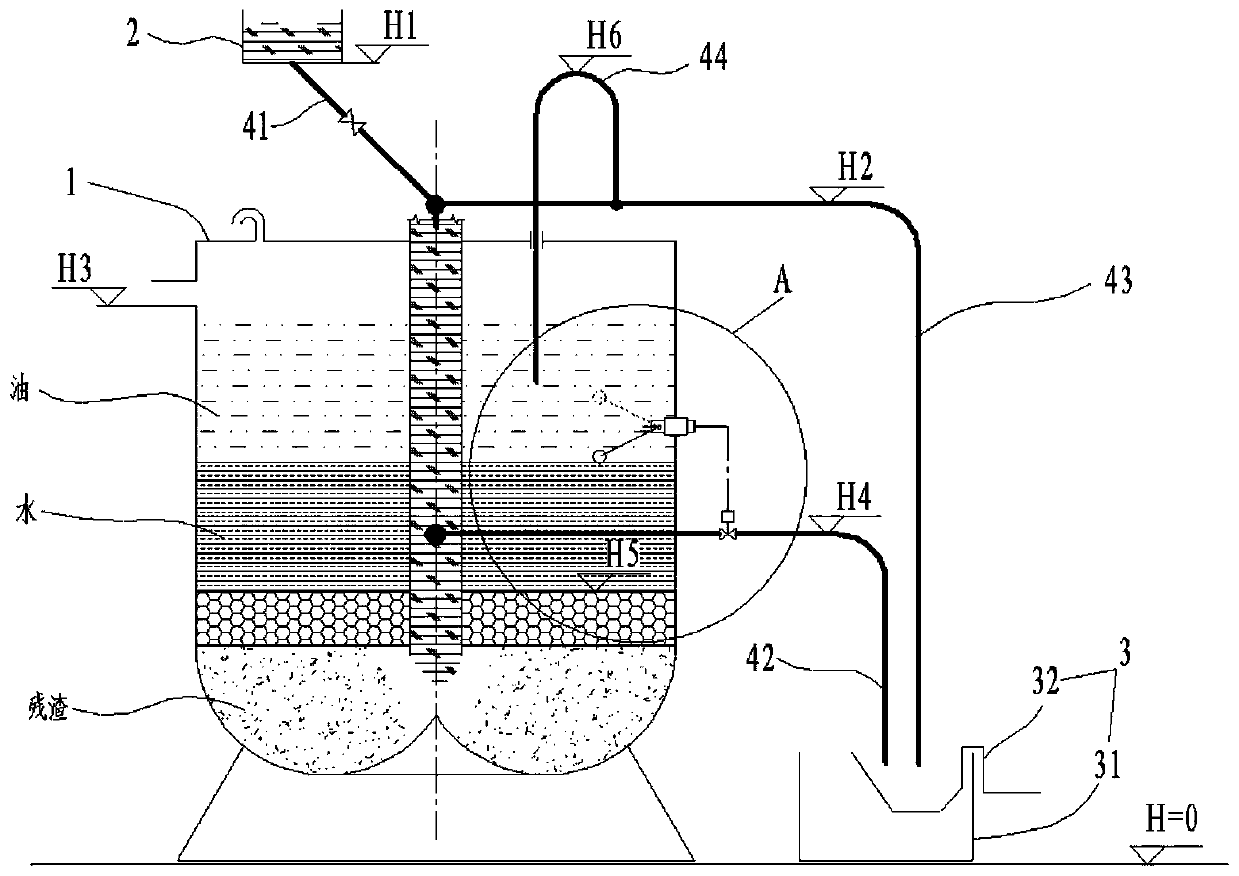 Oil-water separation and recovery device for catering industry