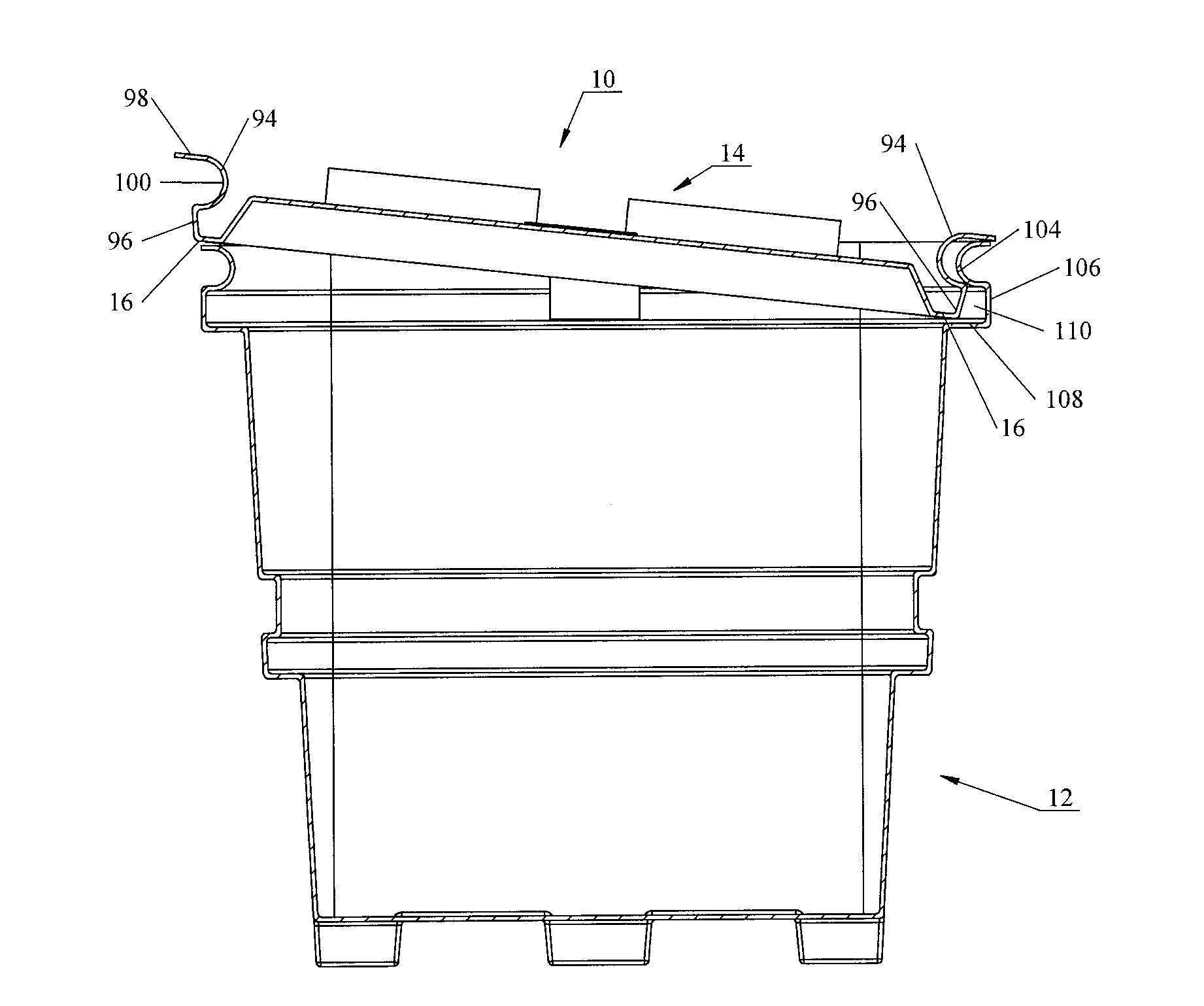 Concrete washout container with leakproof sealing lid