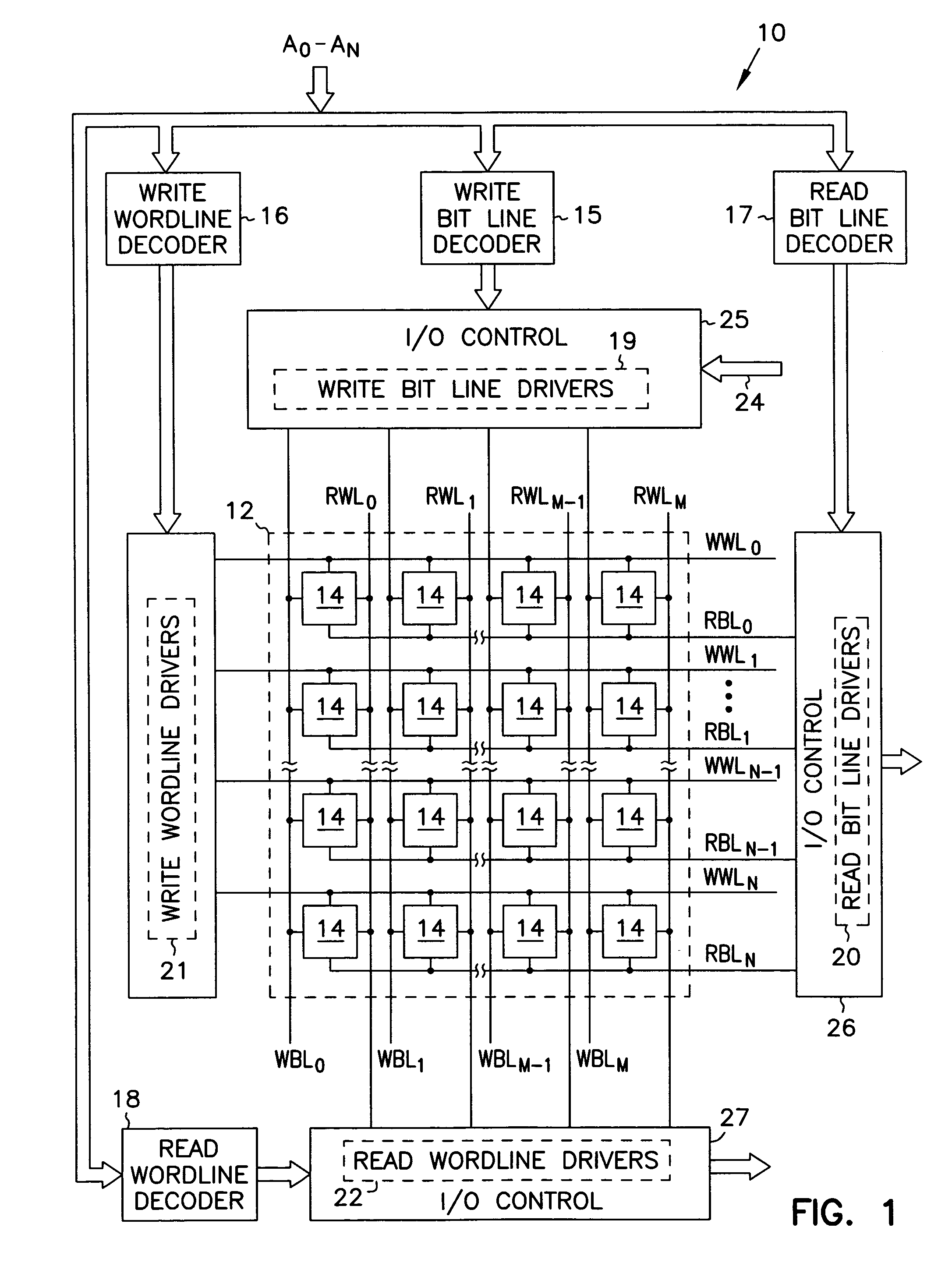 Vertical gain cell and array for a dynamic random access memory and method for forming the same