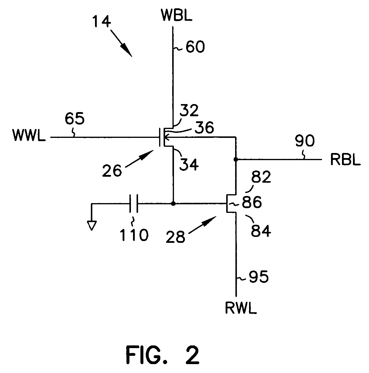 Vertical gain cell and array for a dynamic random access memory and method for forming the same