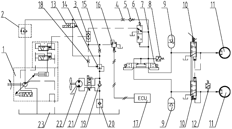 Hydraulic control system and engineering machine