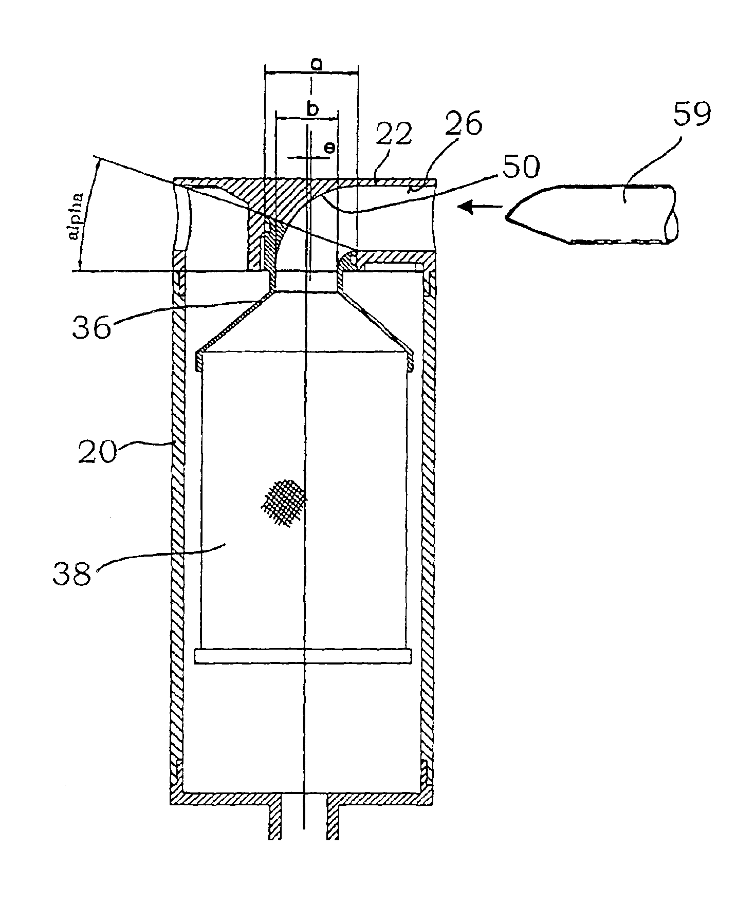 Filter for the separation of contaminants from gas stream