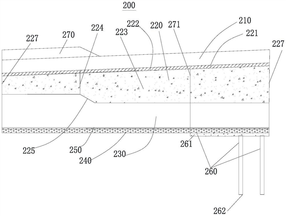 Road rigid pile and preloading soft foundation treatment transition structure and construction method