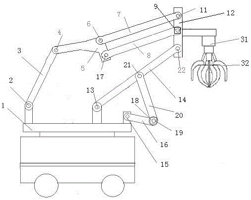 Method for driving link mechanism in variable motion range to grasp industrial wastes by servo motor