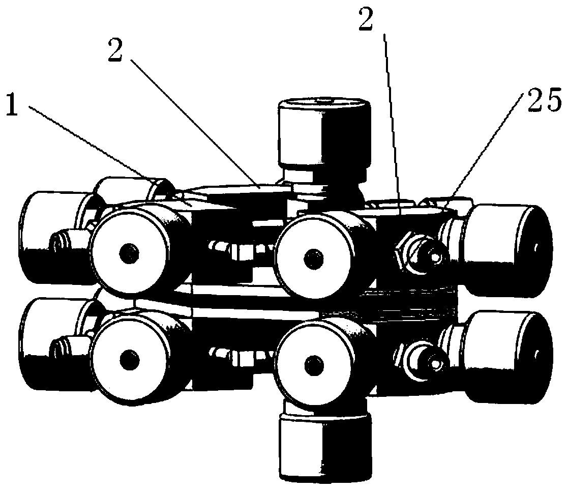 A gas diversion and confluence device