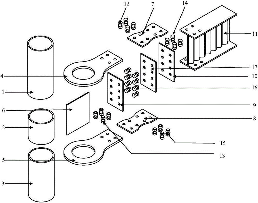 Cover plate weakening type assembly type wave web beam-column joint connection device