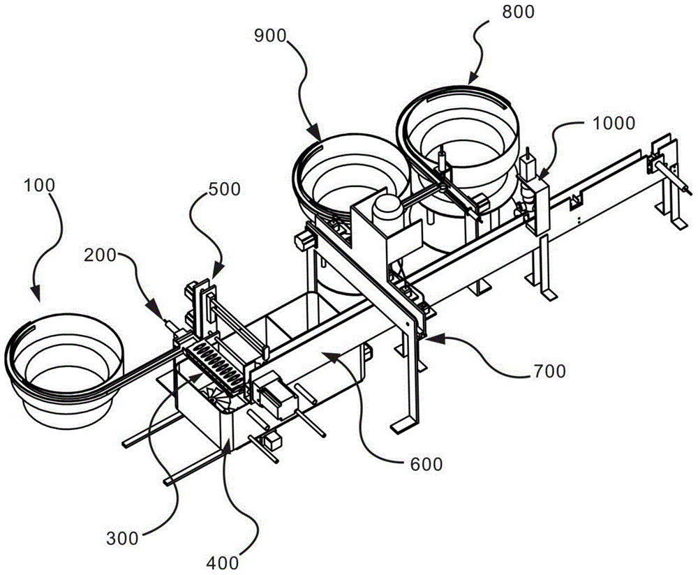 A filling bottle corrective pushing, rinsing, progressive conveying, filling, capping, cushioning, cushioning and capping system