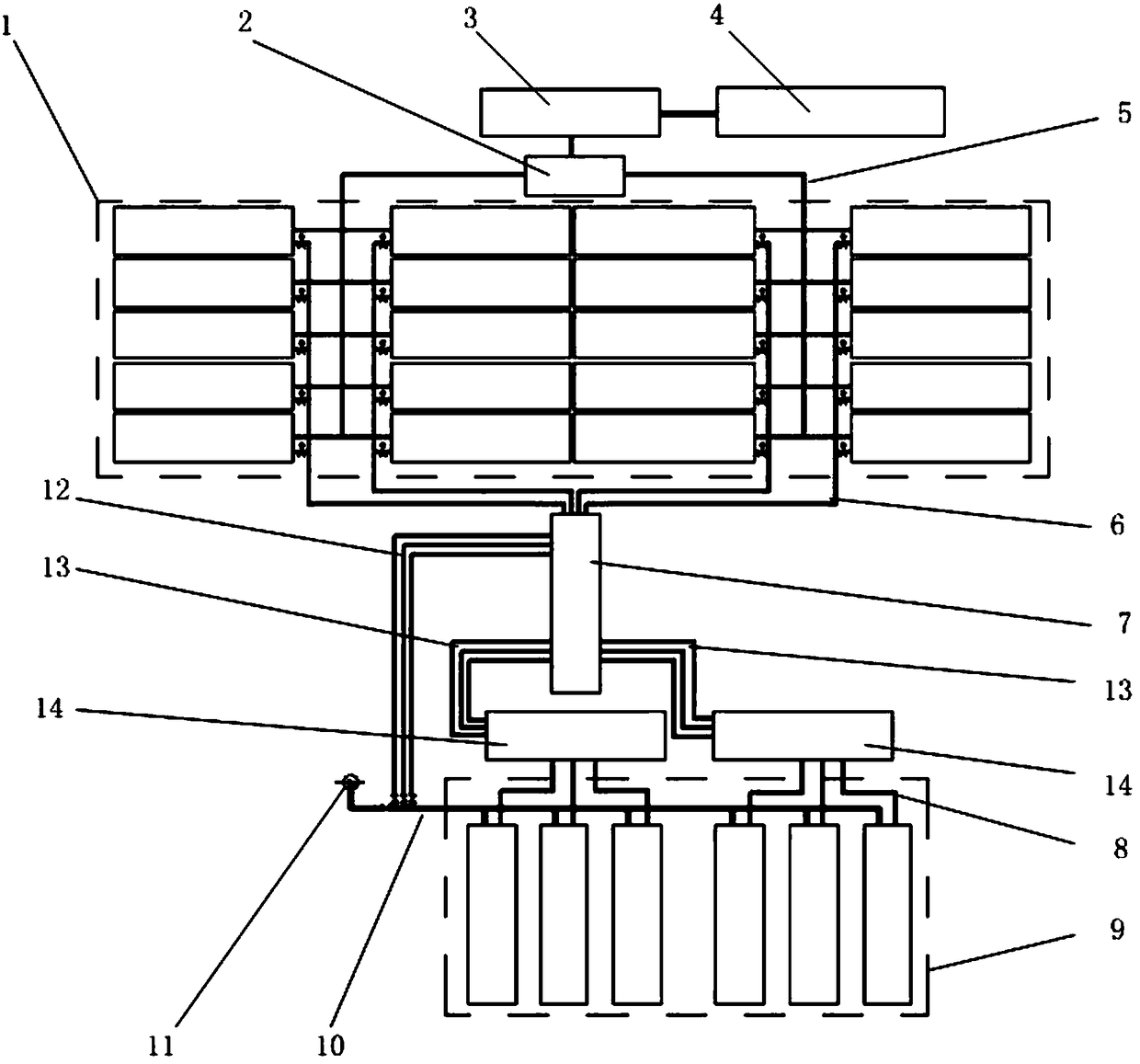 Liquid carbon dioxide dry-process sand fracturing system and technological process