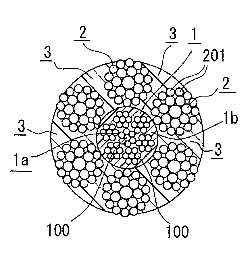 Wire rope for running wire