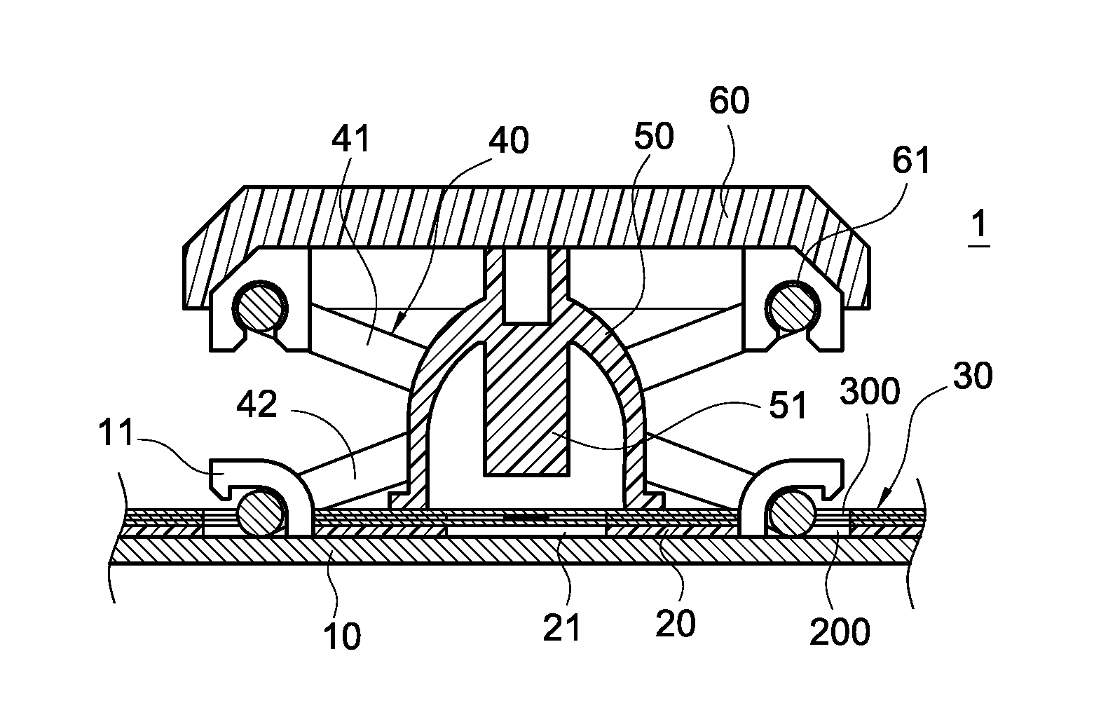 Dustproof press key structure