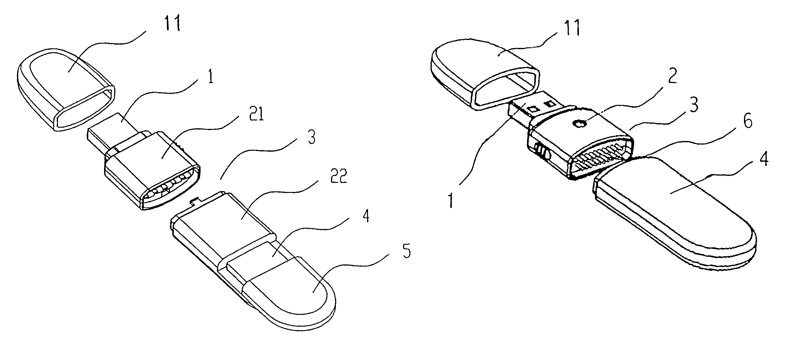 Portable data converting and processing storage device with standard interface wherein the body unity does not include any built-in flash memory