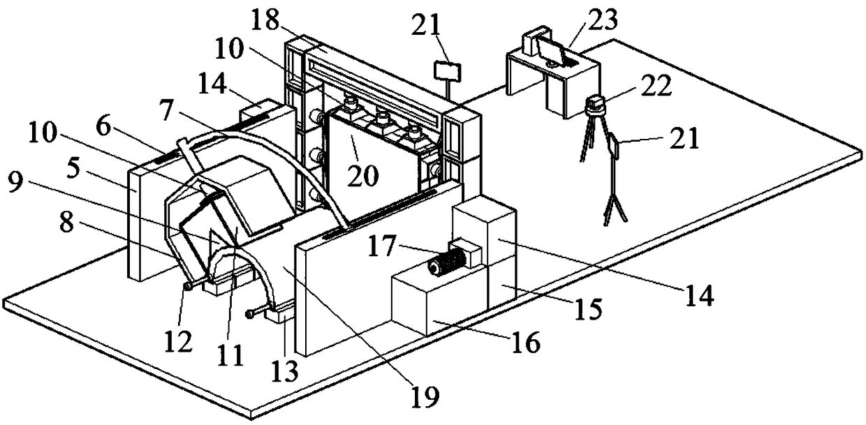 Platform and method for indoor large-scale comprehensive simulation and test of tunnel dangerous rock collapse