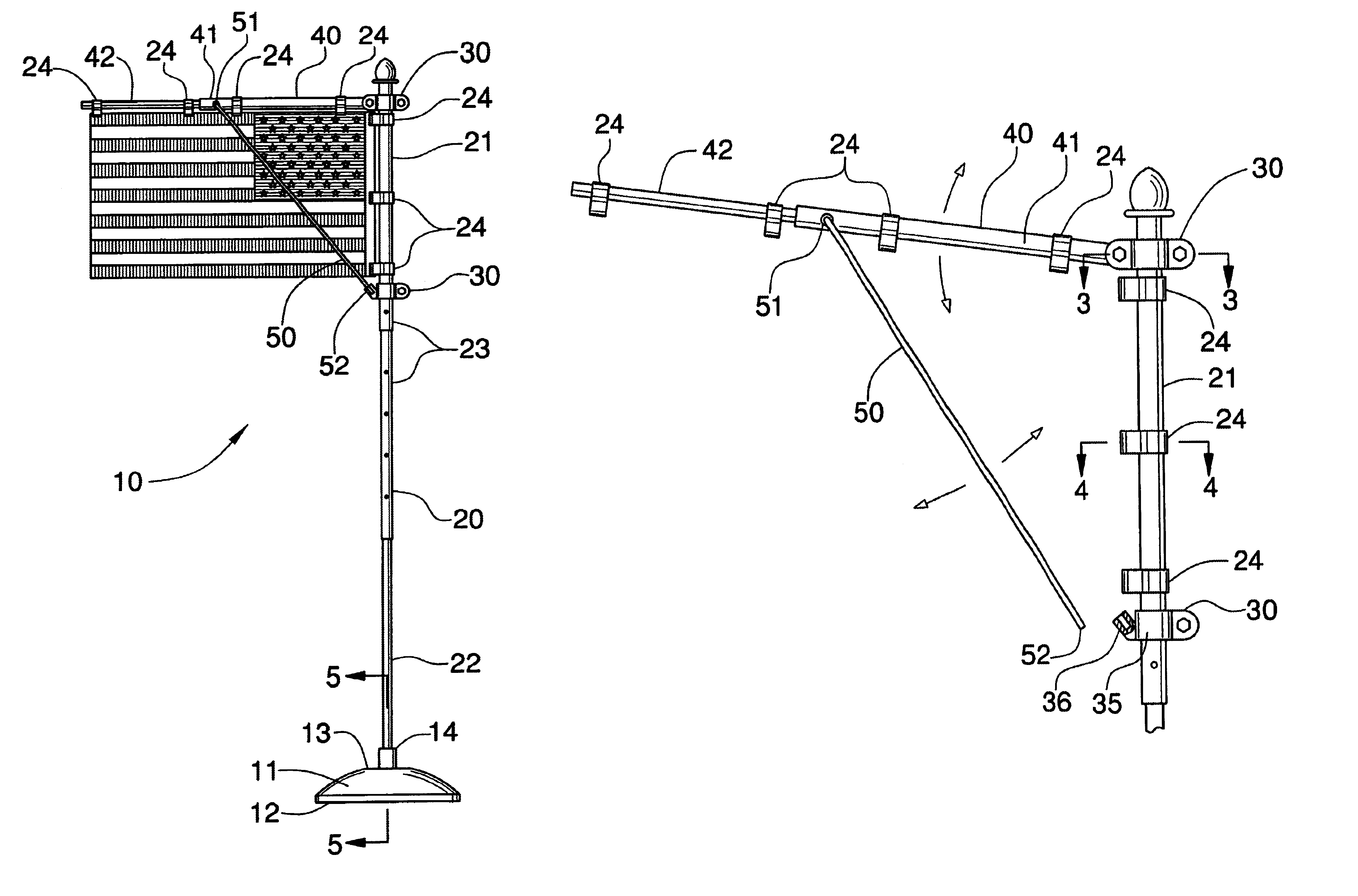 Flag support assembly