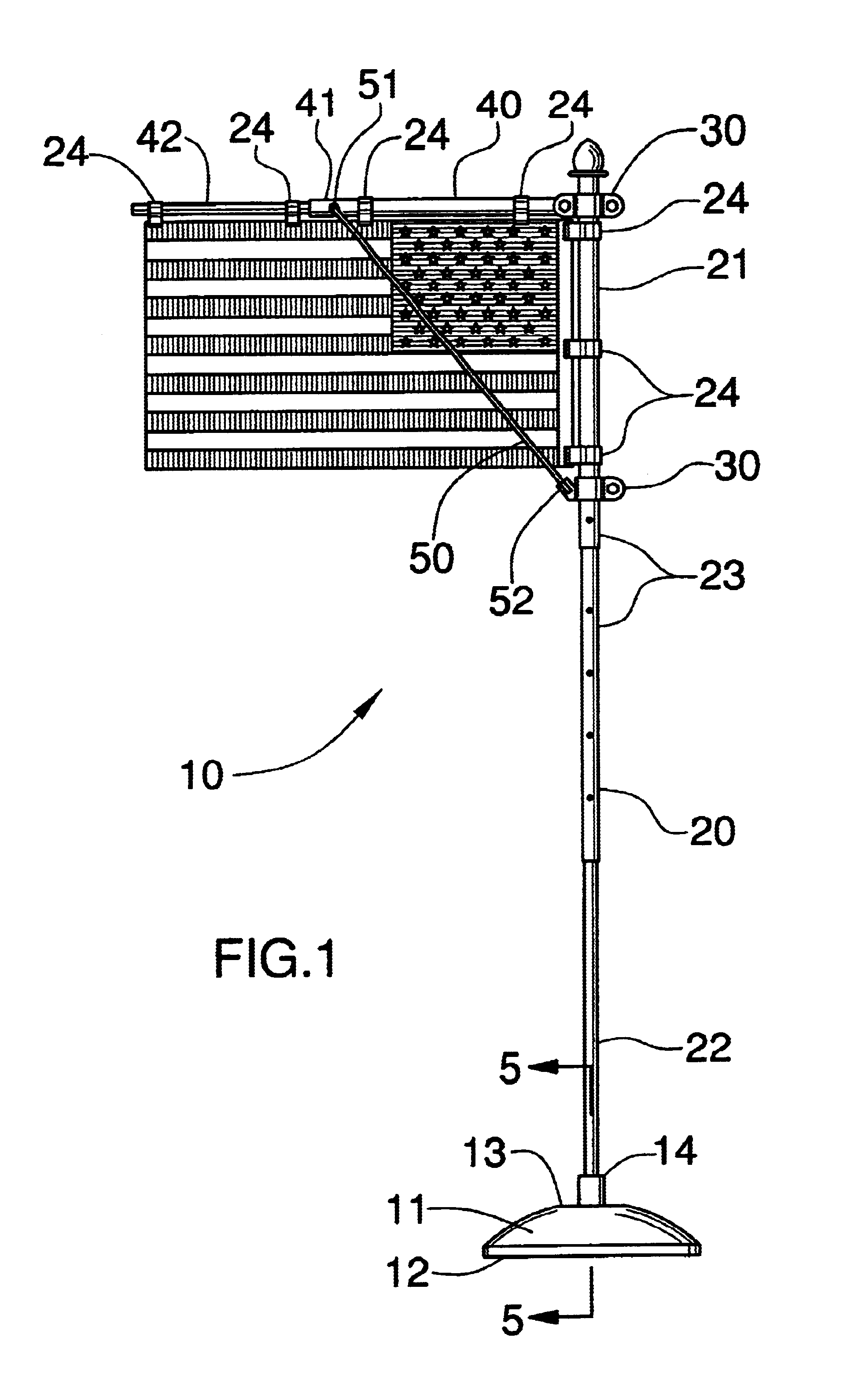 Flag support assembly