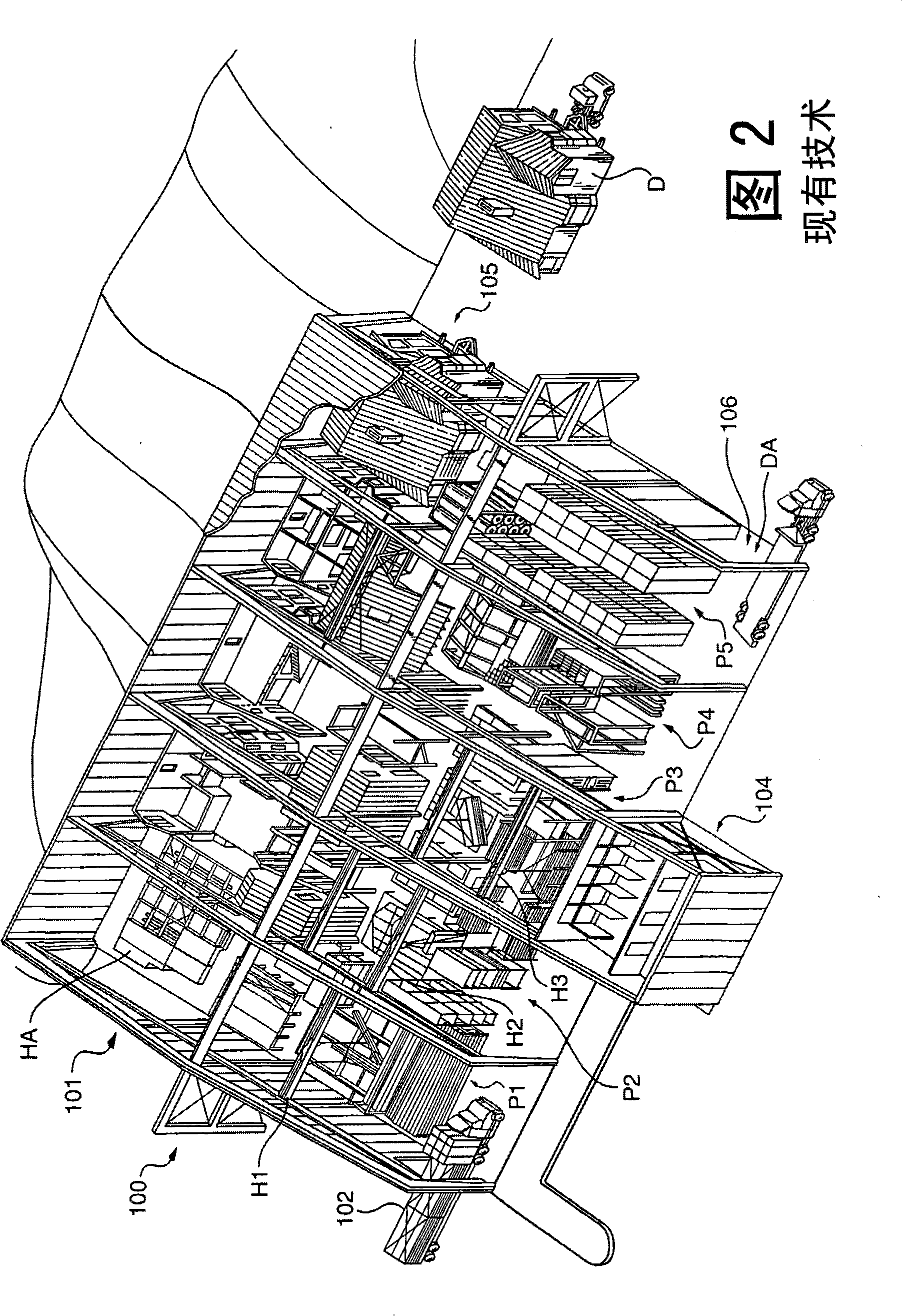 System for production of standard size dwellings using a satellite manufacturing facility