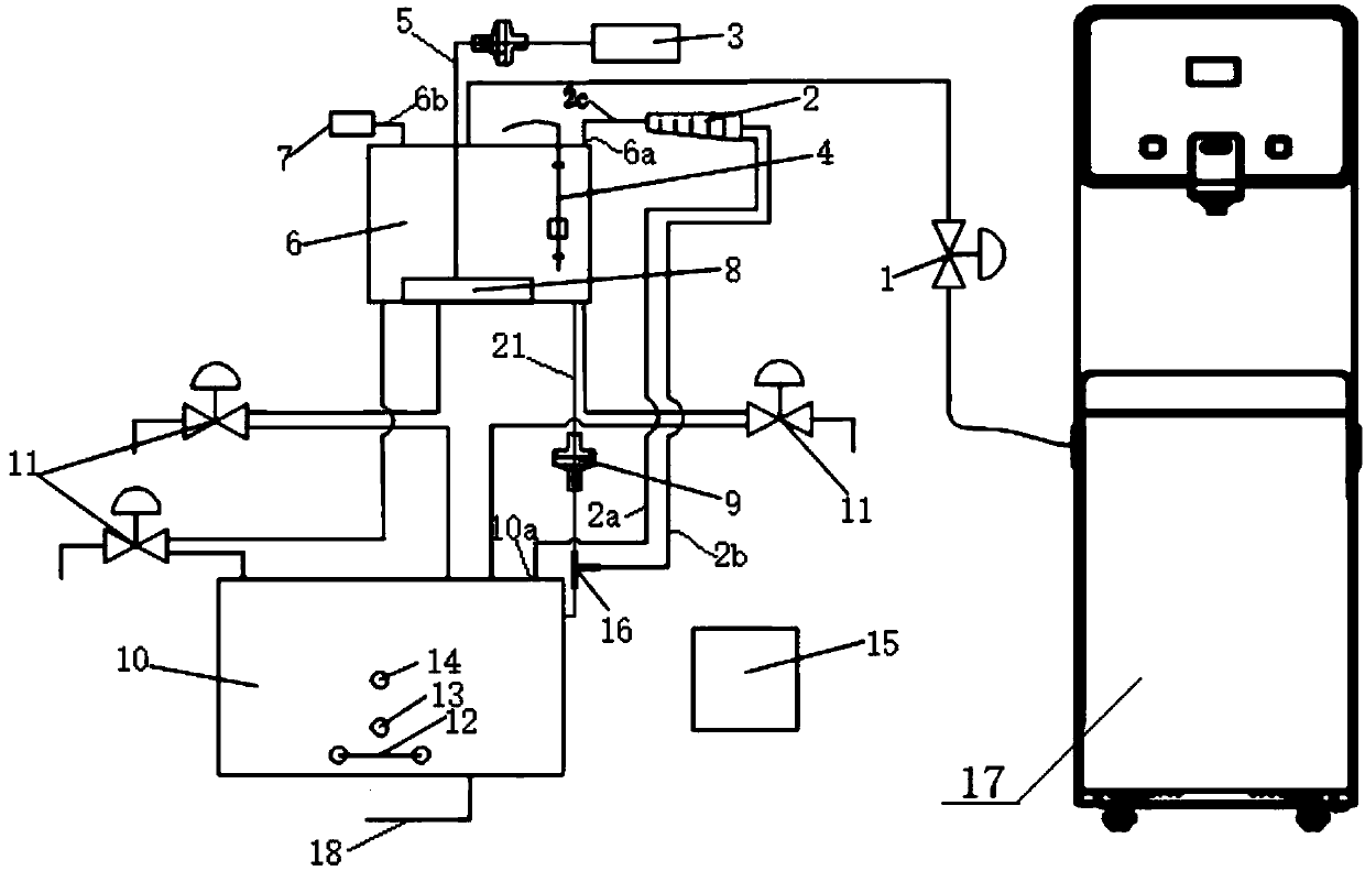 Water-temperature-adjustable three-water-outlet water purifier extension set and control method thereof