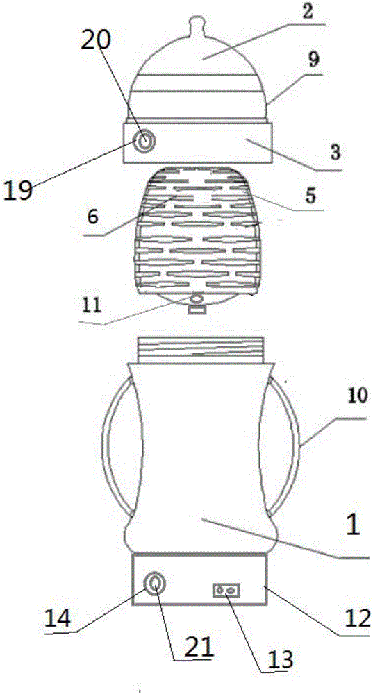 Feeding bottle with temperature control function