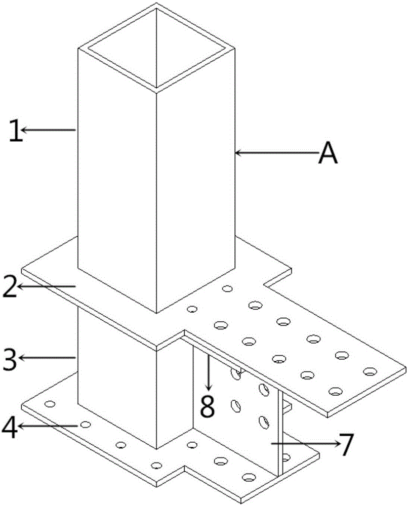 Assembly type single-flange beam column bolt joint connecting device provided with cover plates