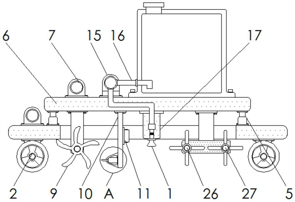 Self-propelled soil pollution treatment device based on Internet-of-things detection