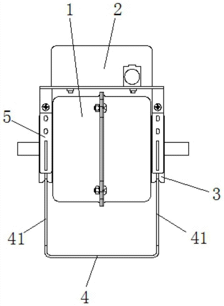 A brushless motor support structure with a power control box