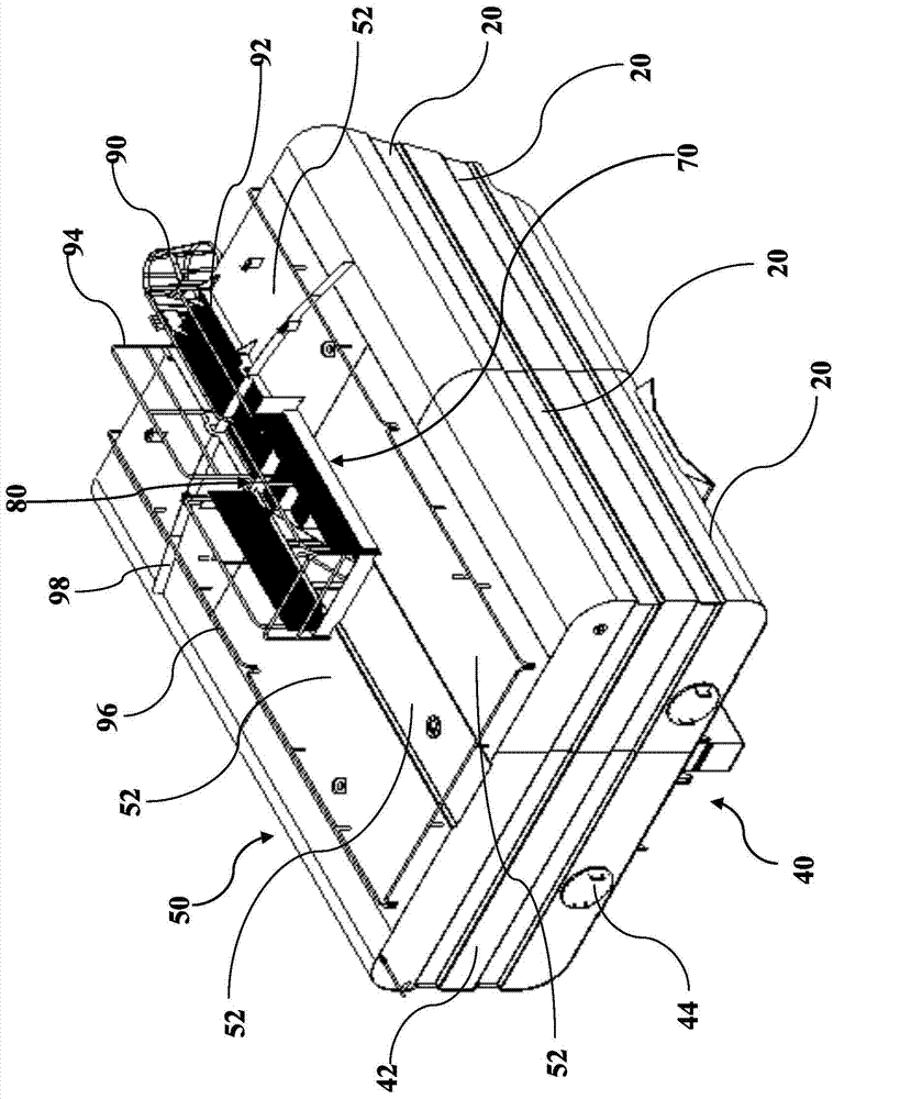 Baffled fluid tank with stairway access