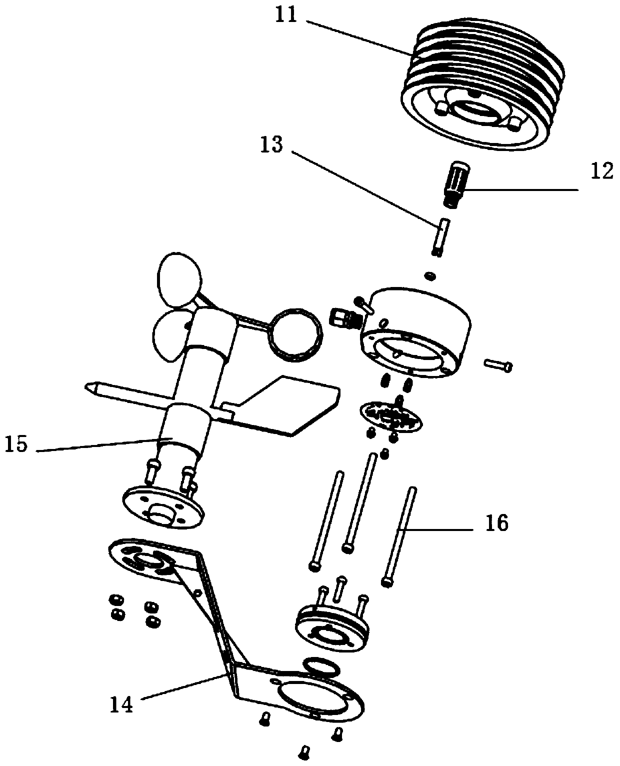 Novel louver bottom mounting structure and mechanical five-parameter structure thereof