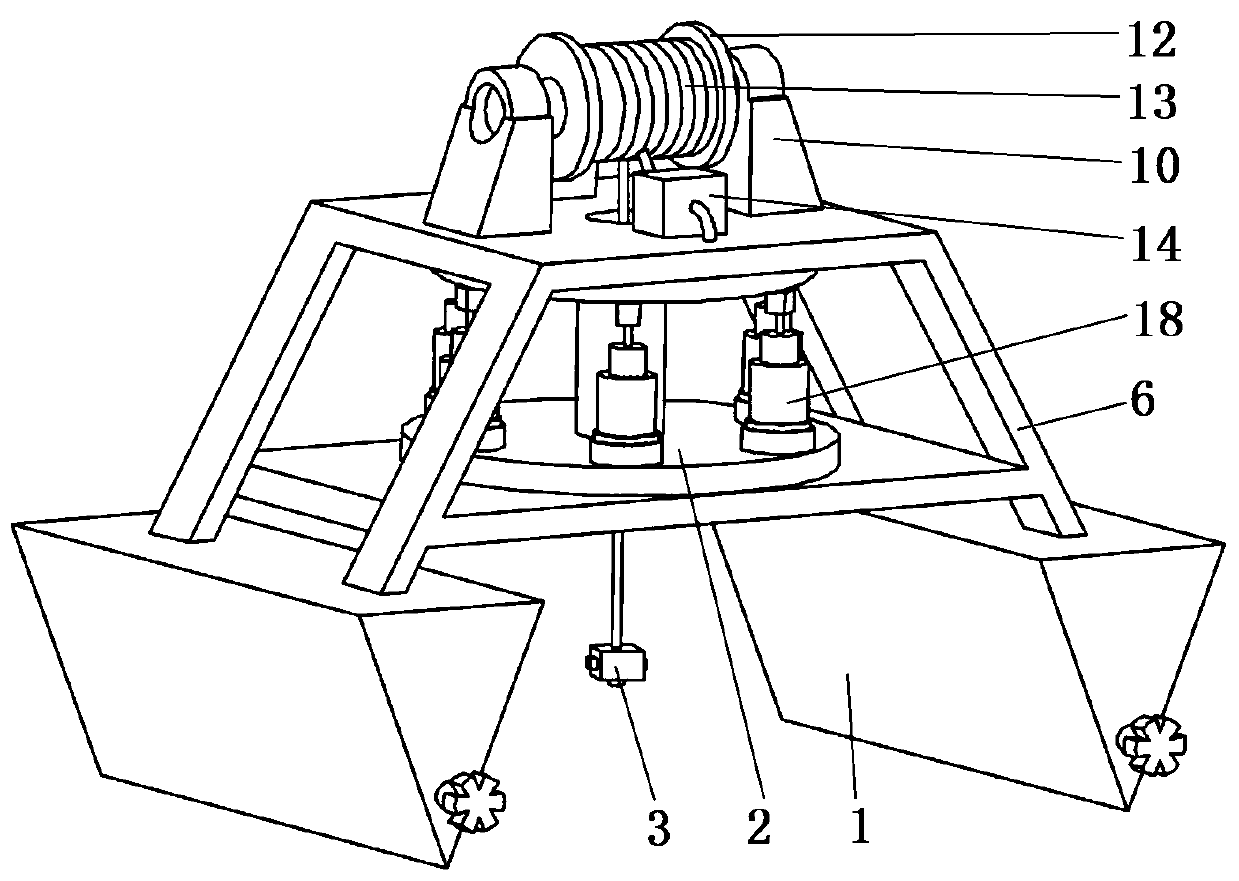 Water quality sampling unmanned catamaran and sampling method thereof