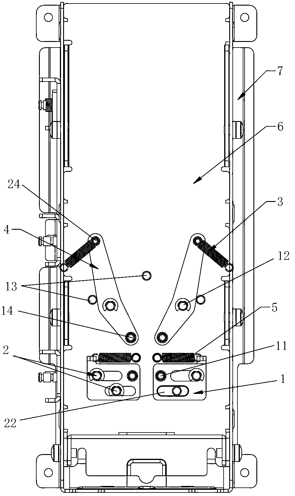 Control mechanism of card box gate