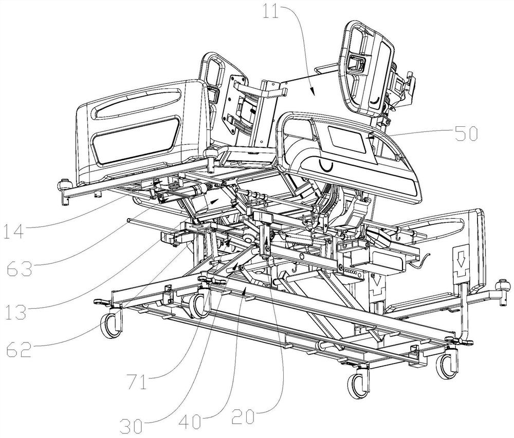 Intelligent electric sickbed with angle and height feedback, and control method thereof