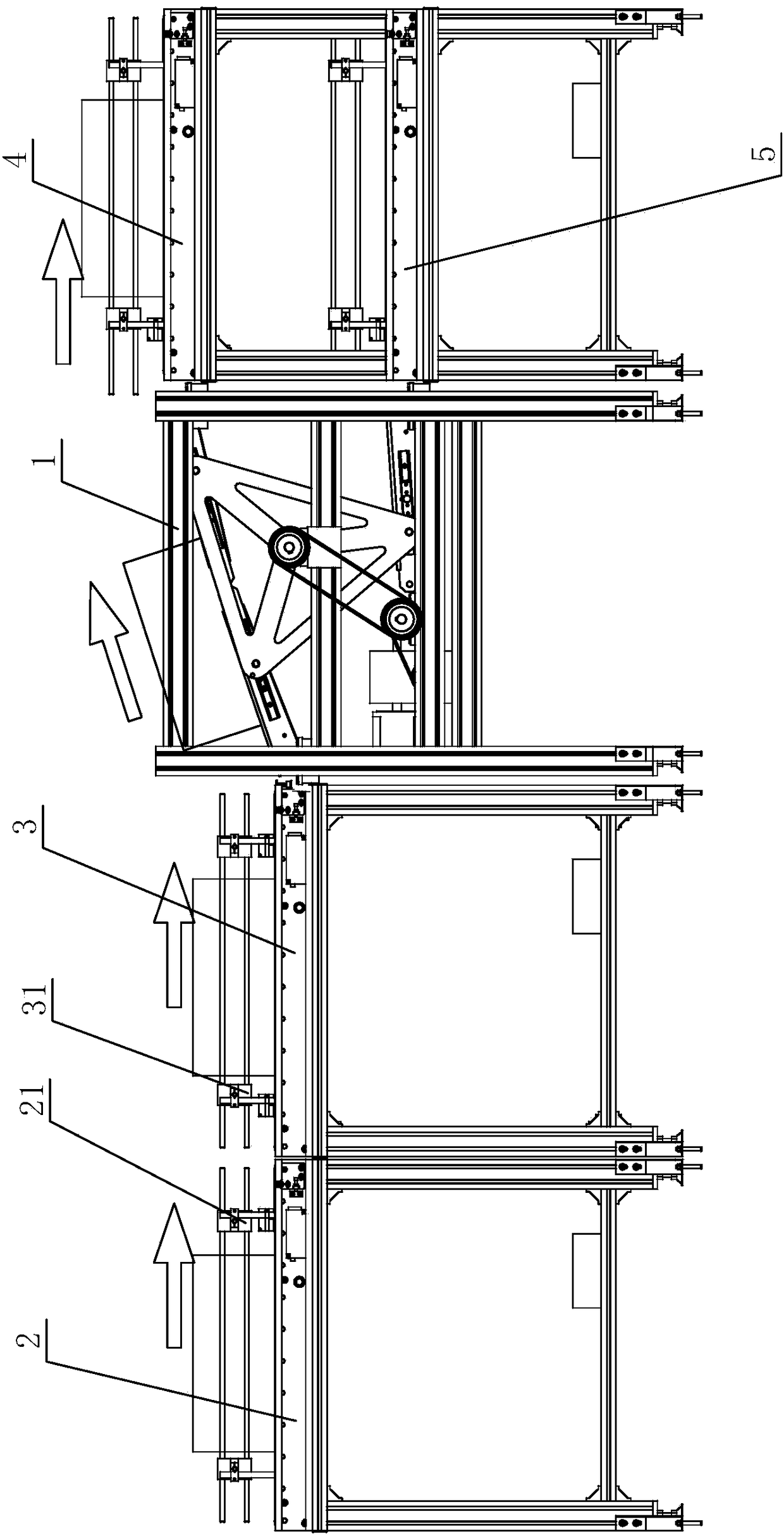 Cargo flow dividing conveying line