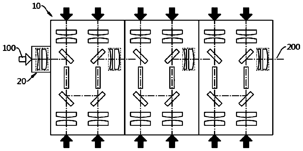 Cascadable laser traveling wave amplifier