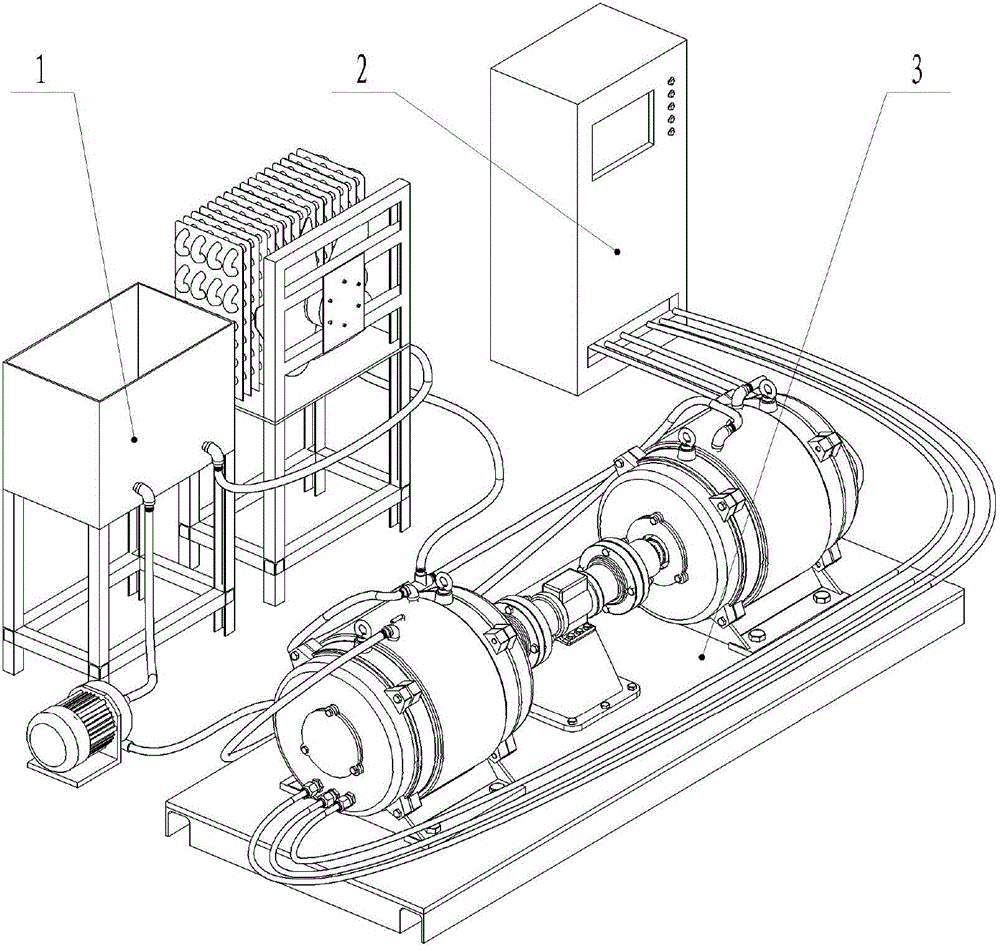 Water-cooled motor test platform and use method