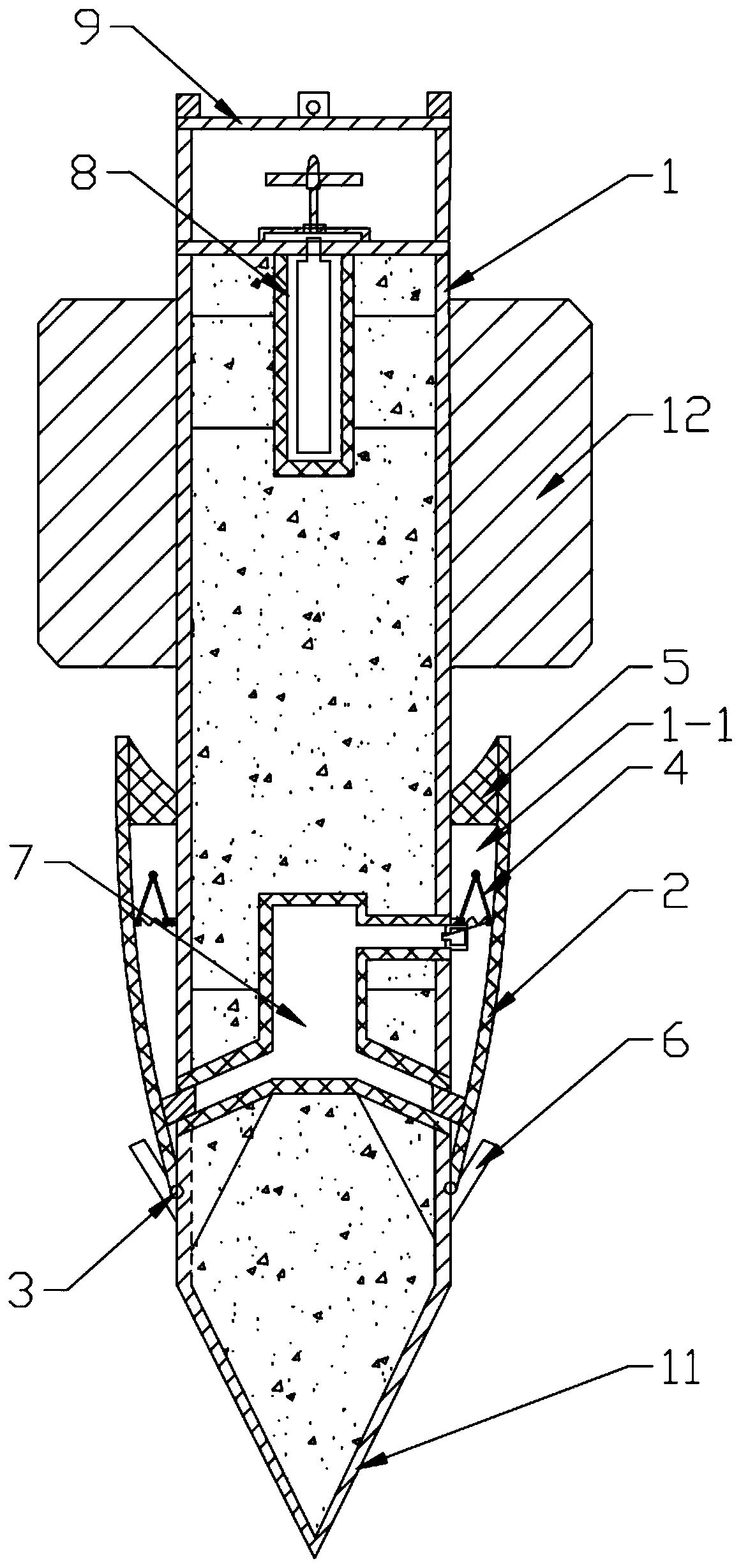 Power anchor increasing penetration depth and improving anti-pullout performance