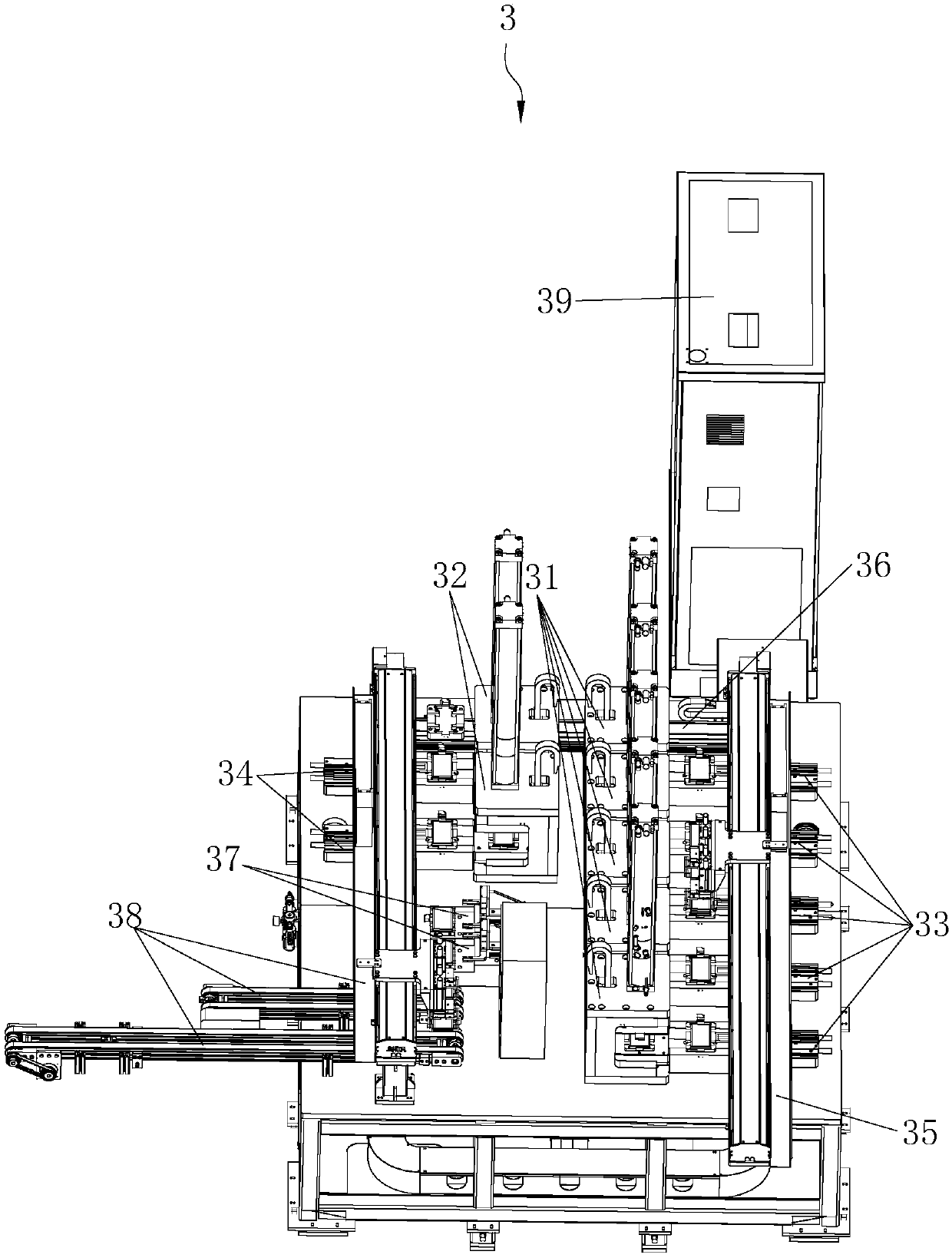 Full-electrode-lug cell automatic assembly line