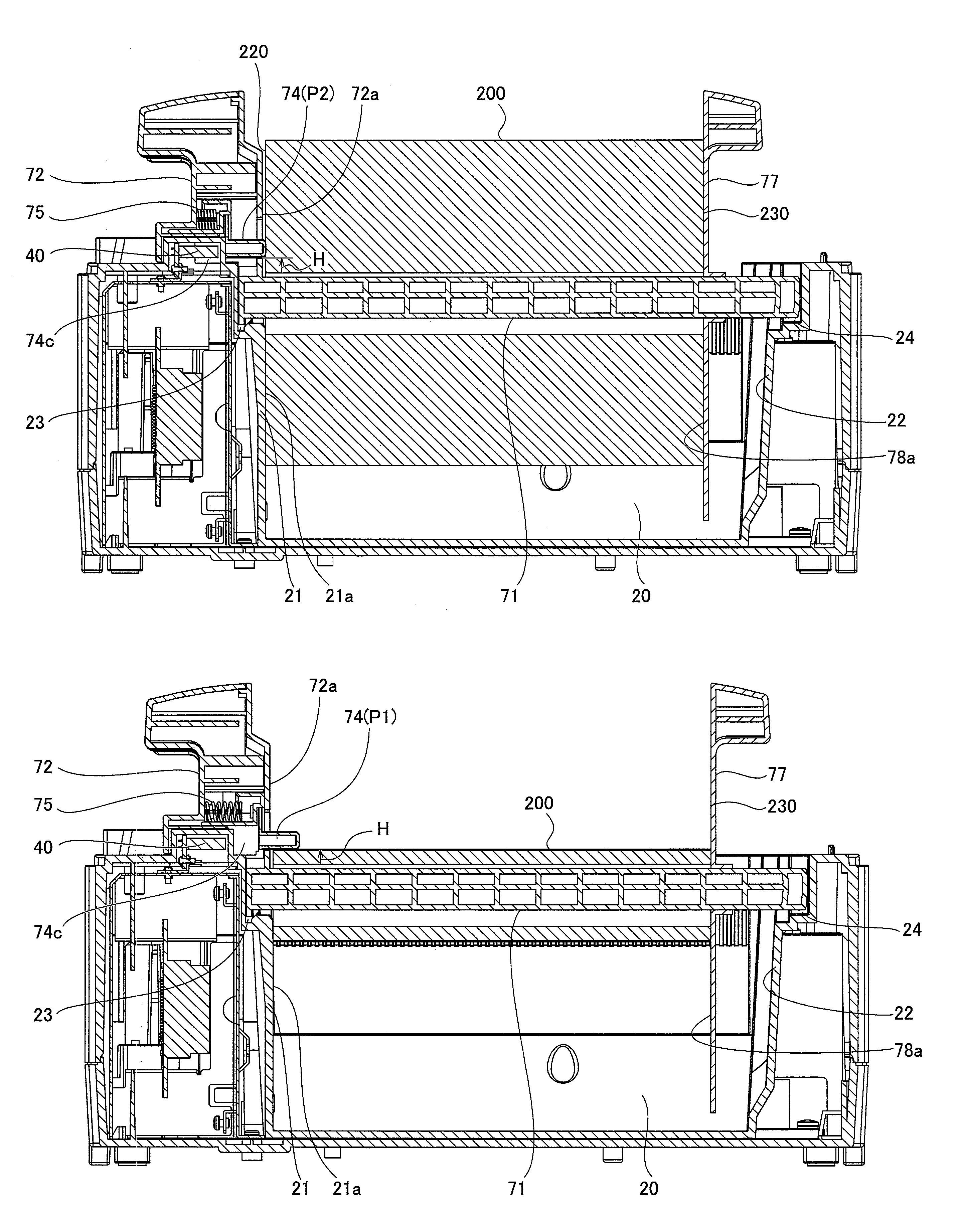 Printer with paper holder having paper near-end detector