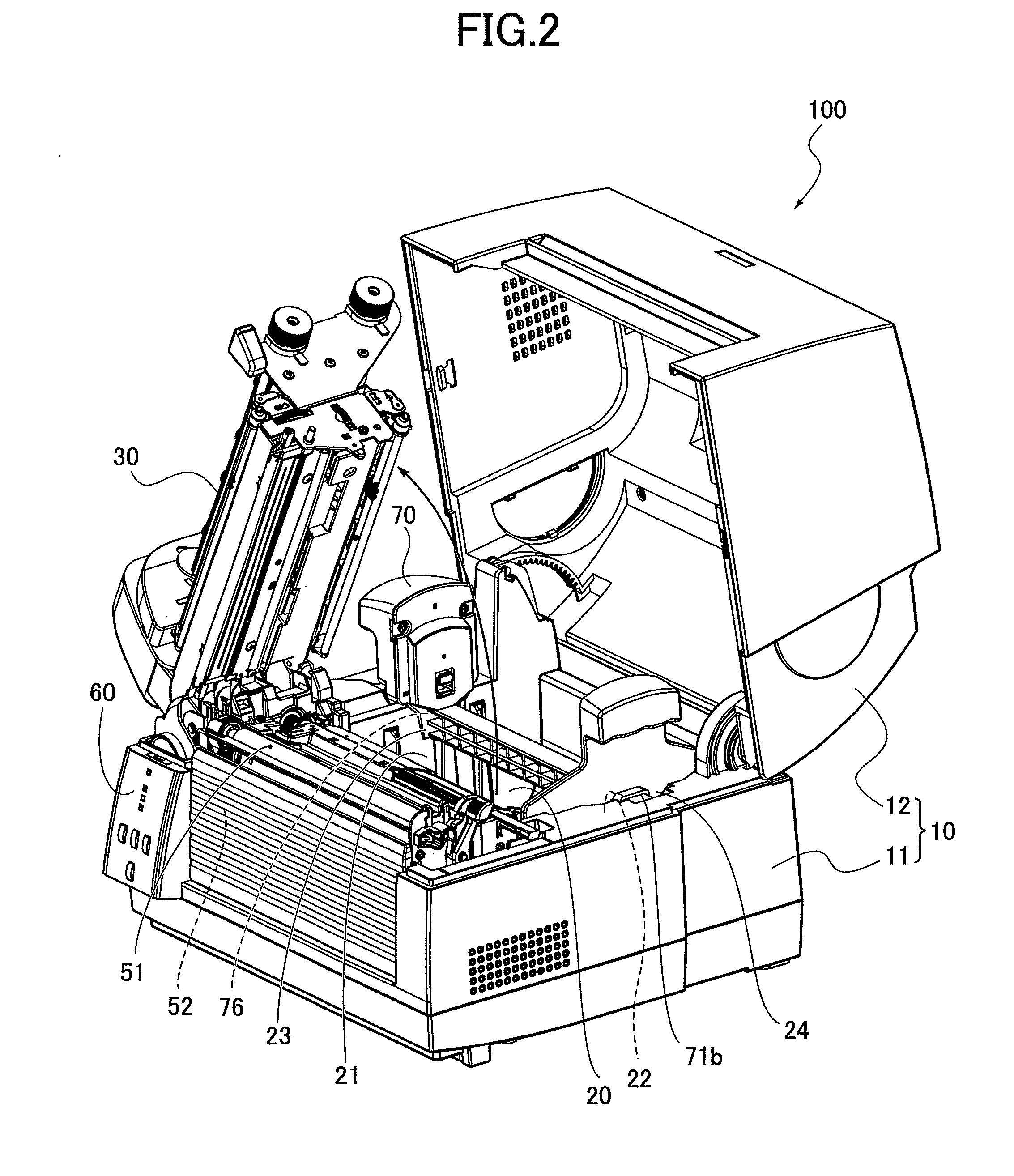 Printer with paper holder having paper near-end detector