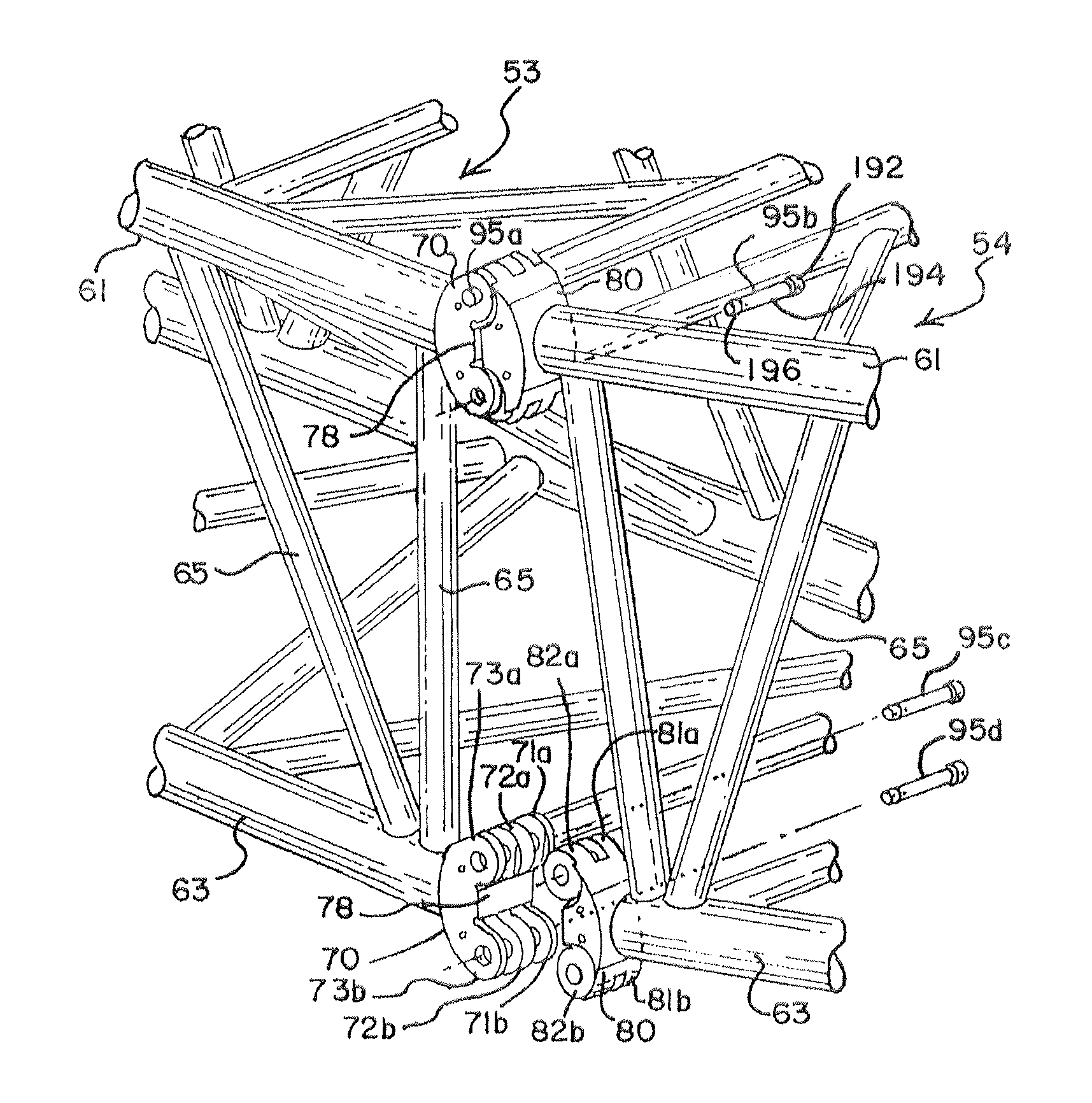 Pinned connection system for crane column segments