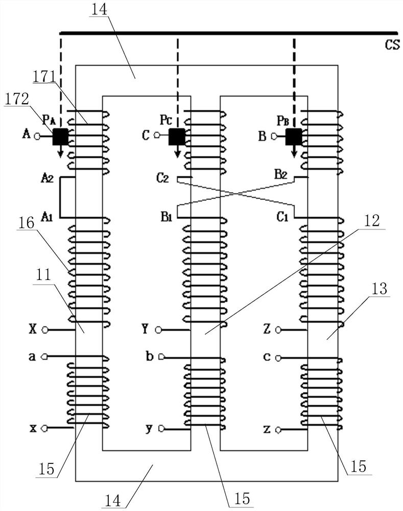 Power Transformer System Automatically Suppressing Negative Sequence Voltage