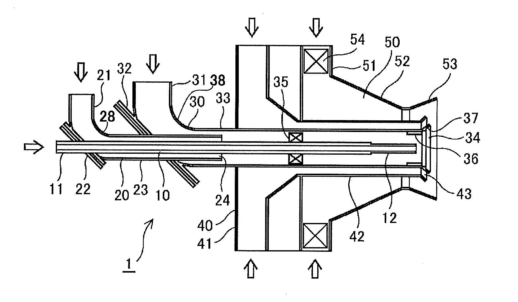 Biomass-mixed, pulverized coal-fired burner and fuel combustion method