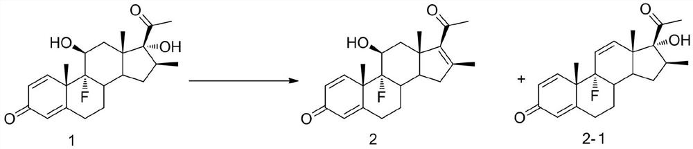 A kind of preparation method of 16-ene steroid compound