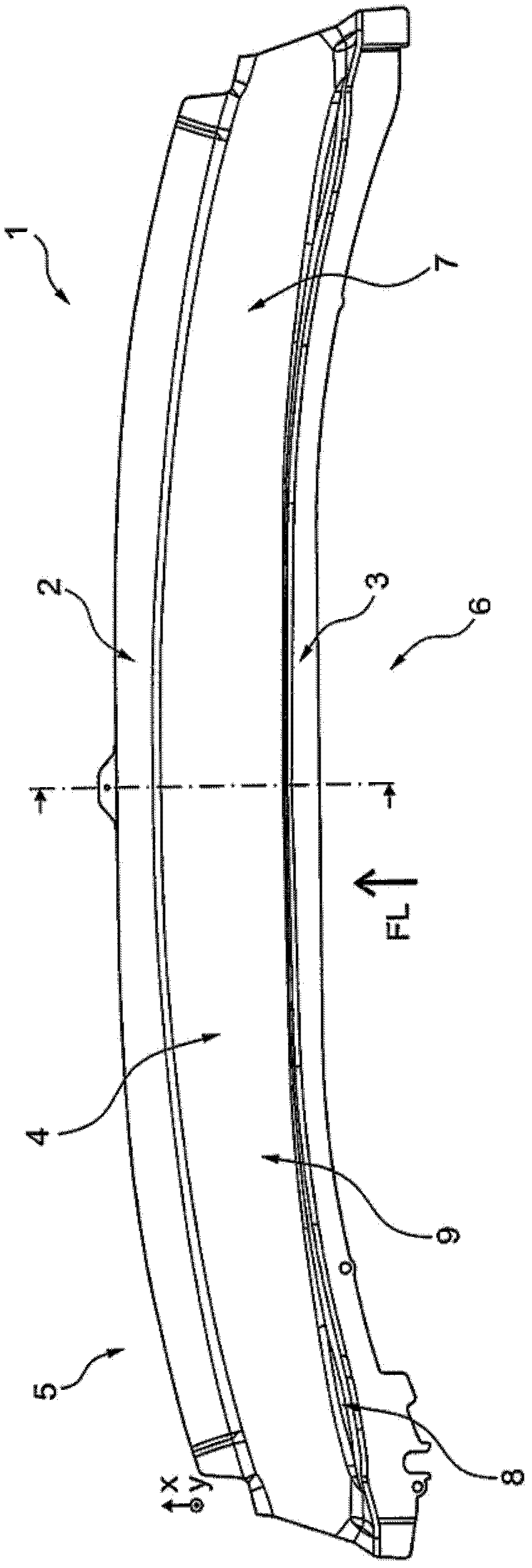 Body structure for a car with a windshield with front glass cross member