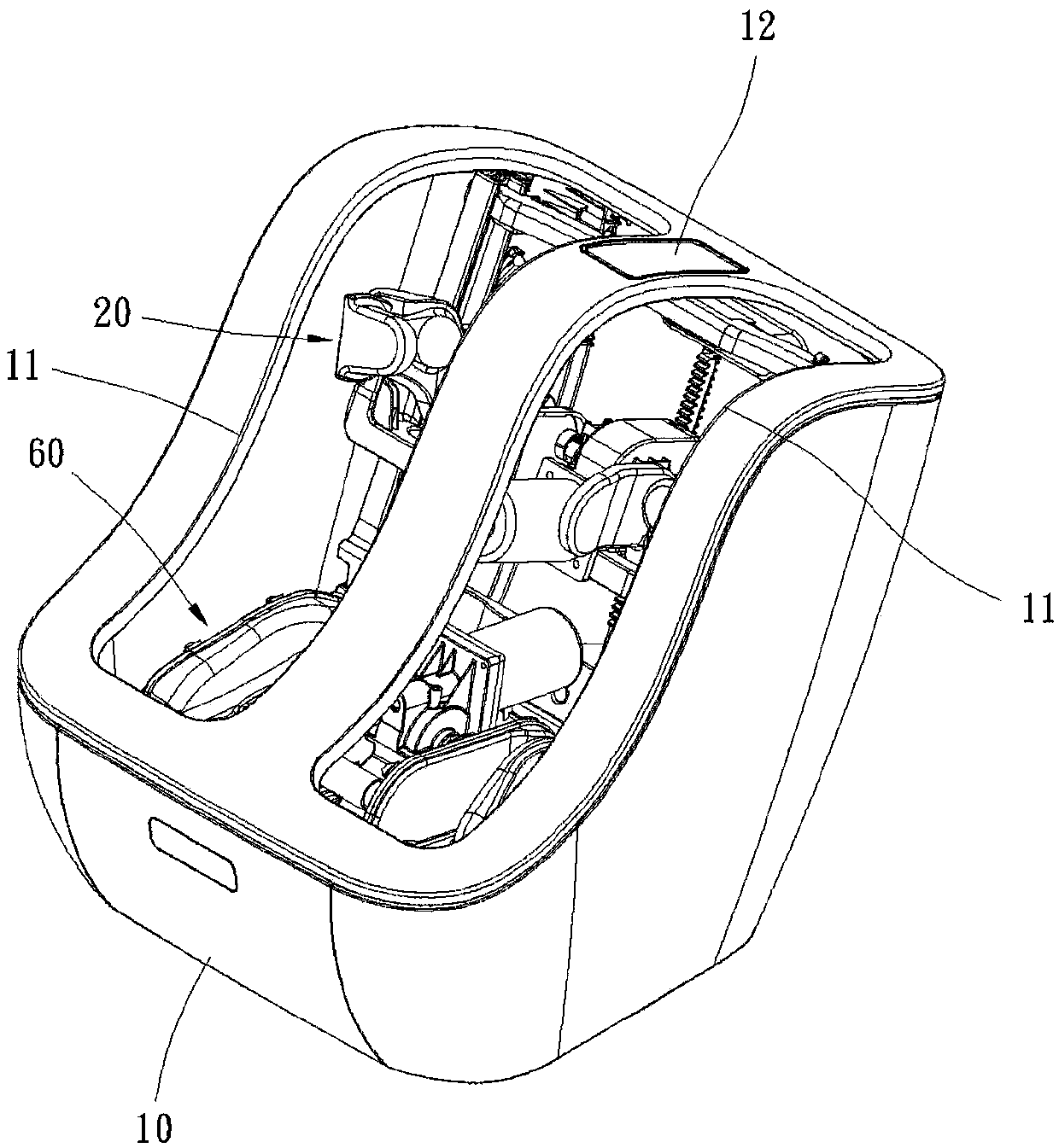 Lower limb massage machine for massaging feet