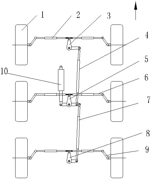 Rear wheel adjustable steering mechanism suitable for semi-trailer launching vehicle