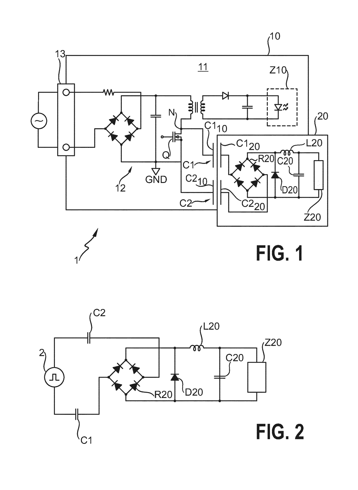 Capacitive power transfer arrangement