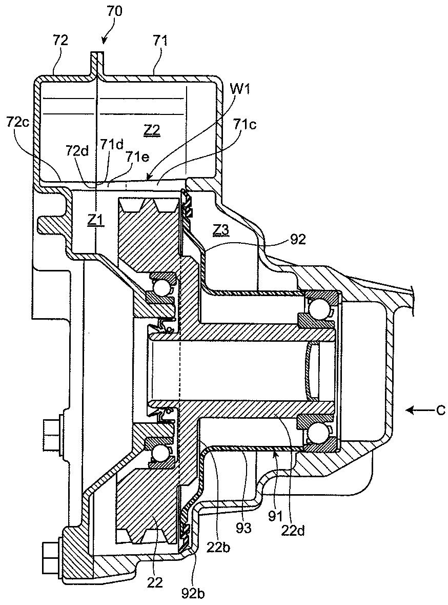 Transfer structure for vehicle